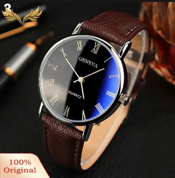 1pcs Men's Simple Business Fashion Graduated Quartz Leather Watch