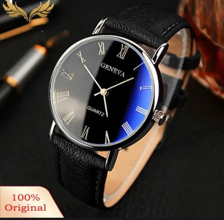 1pcs Men's Simple Business Fashion Graduated Quartz Leather Watch